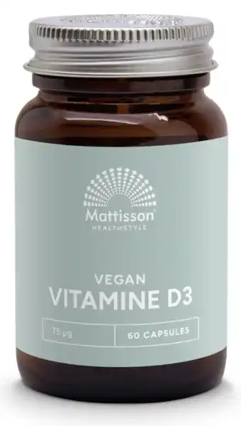 De Online Drogist Mattisson healthstyle vitamine d3 - 75mcg/3000ie capsules 60cp aanbieding
