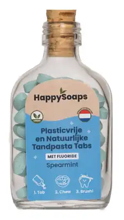 De Online Drogist Happysoaps fluoride tandpasta spearmint tabs 130gr aanbieding