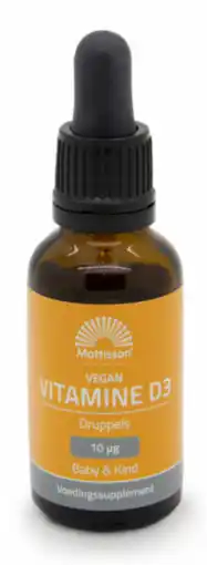 De Online Drogist Mattisson healthstyle vitamine d3 baby&kind vegan druppels 25ml aanbieding