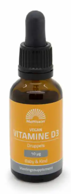 De Online Drogist Mattisson healthstyle vitamine d3 baby&kind vegan druppels 25ml aanbieding