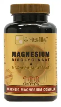 De Online Drogist Artelle magnesium bisglycinaat & citraat tabletten 100tb aanbieding