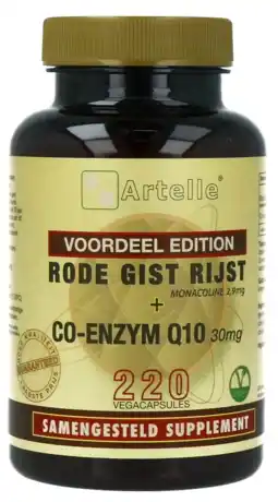De Online Drogist Artelle rode gist rijst co enzym q10 vegacapsules 220vcp aanbieding