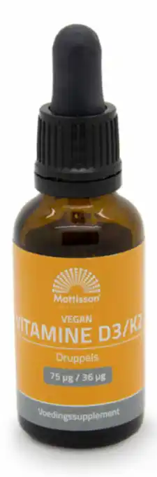 De Online Drogist Mattisson healthstyle vitamine d3&k2 vegan druppels 25ml aanbieding