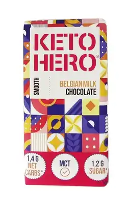 De Online Drogist Keto hero smooth belgian milk chocolate 100gr aanbieding