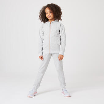 Decathlon Warm trainingspak voor kinderen 500 grijs met goudkleurige rits aanbieding