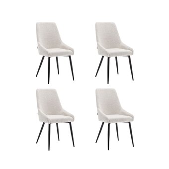 fonQ Furnihaus eetkamerstoel oscar boucle creme set van 4 aanbieding