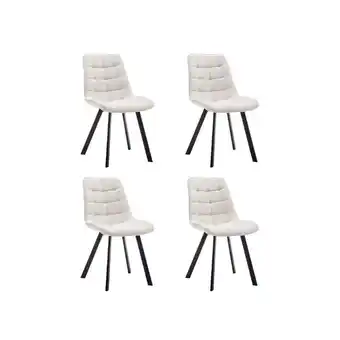 fonQ Furnihaus eetkamerstoel felix boucle creme set van 4 aanbieding