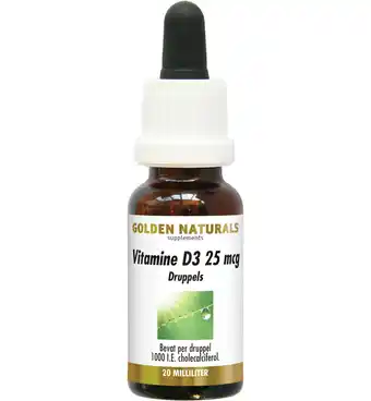 Drogisterij.net Golden naturals vitamine d3 25 mcg druppels (20ml) aanbieding