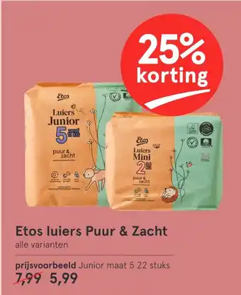 Etos Etos luiers Puur & Zacht aanbieding