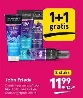 Etos John frieda combineer en profiteer! bijv. frizz ease dream curls shampoo 250 ml aanbieding