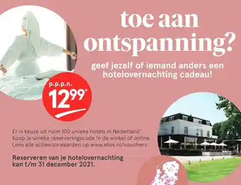 Etos HotelMoment aanbieding