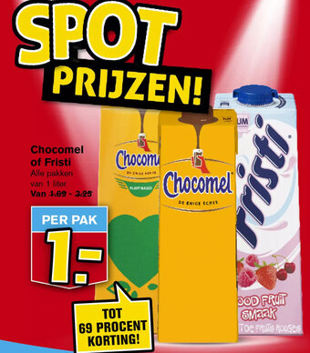 Hoogvliet Chocomel of Fristi 1L aanbieding