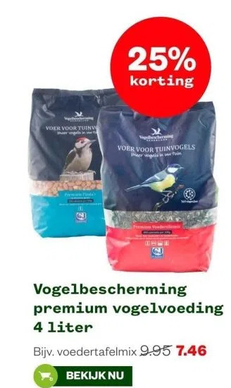 Welkoop Vogelbescherming premium vogelvoeding 4 liter aanbieding