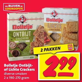 Nettorama Bolletje Ontbijt-of Lichte Crackers aanbieding