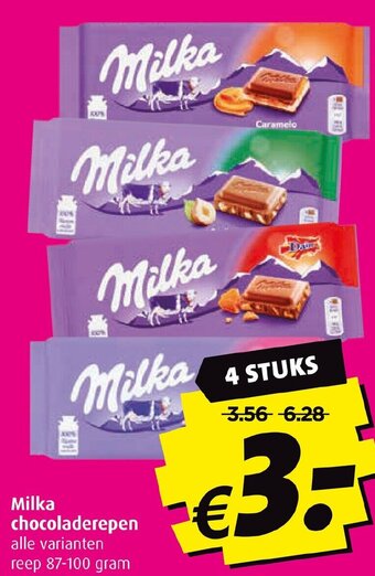 Boni Milka chocoladerepen aanbieding