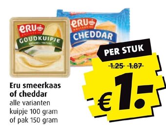 Boni Eru smeerkaas of cheddar aanbieding