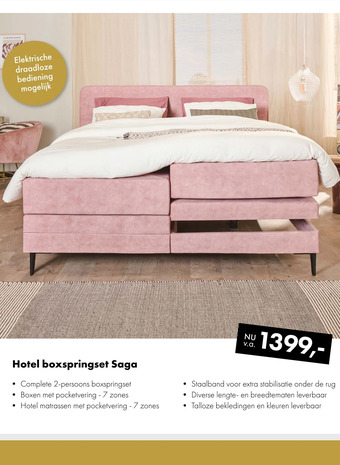 Woonsquare Hotel boxspringset saga aanbieding