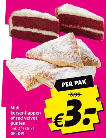 Boni Midi kersenflappen of red velvet punten aanbieding