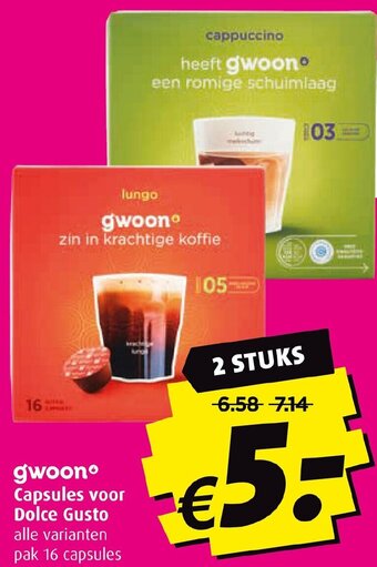 Boni gwoono Capsules voor Dolce Gusto alle varianten pak 16 capsules Capsules voor Dolce Gusto aanbieding