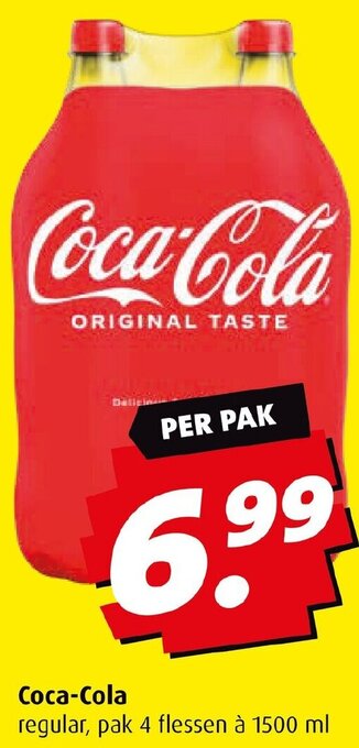 Boni Coca-Cola regular, pak 4 flessen à 1500 ml aanbieding