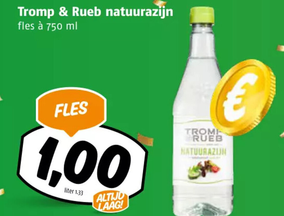 Tromp en Rueb natuurazijn fles à 750 ml aanbieding bij Poiesz