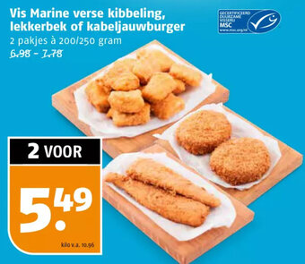 Poiesz Vis Marine verse kibbeling, lekkerbek of kabeljauwburger aanbieding