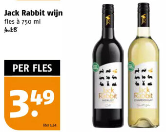 Poiesz Jack Rabbit wijn fles à 750 mL aanbieding