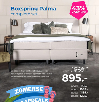 Matrasconcurrent Boxspring palma aanbieding