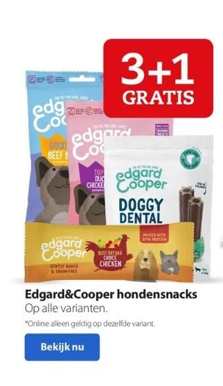 Pets Place Edgard&cooper hondensnacks op alle varianten aanbieding