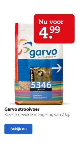 Pets Place Garvo strooivoer rijkelijk gevulde mengeling van 2 kg aanbieding