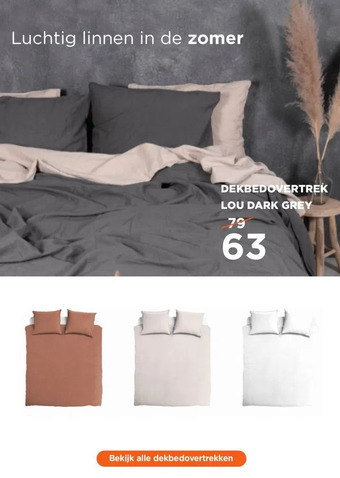 TotaalBED Dekbedovertrek lou dark grey aanbieding