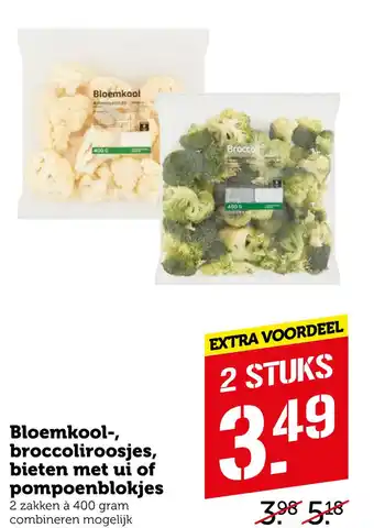 Coop Bloemkool-broccoliroosjes 400 gram aanbieding