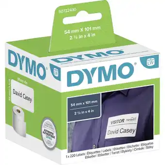 Conrad Dymo rol met etiketten 99014 s0722430 101 x 54 mm papier wit 220 stuk(s) permanent verzendetiketten aanbieding