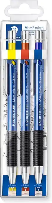 Bol.com Staedtler mars micro fijnstifthouder - set 0.3-0.5-0.7 aanbieding