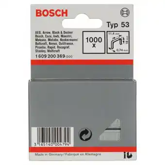 Conrad Bosch accessories fijndraadnieten type 53, 11,4 x 0,74 x 18 mm, verpakking van 1000 stuks 1000 stuk(s) 1609200369 afm. (b x h aanbieding