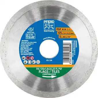 Conrad Pferd 68000012 dg fl psf diamanten doorslijpschijf diameter 125 mm boordiameter 22.23 mm 1 stuk(s) aanbieding