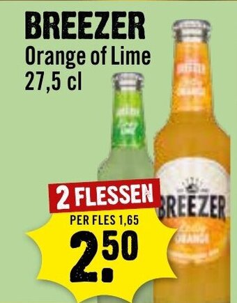 Dirck 3 BREEZER Orange of Lime 27,5 cl aanbieding