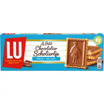 Jumbo Lu scholiertje chocolade koekjes melk 2 x 6 stuks 150g aanbieding