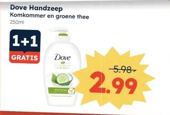 Ochama Dove handzeep komkommer en groene thee aanbieding