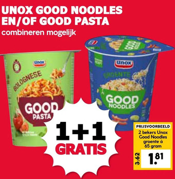 MCD Supermarkt Unox good noodles en/of good pasta aanbieding