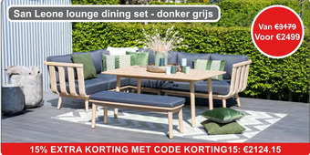 Tuinmeubelland San leone lounge dining set - donker grijs aanbieding