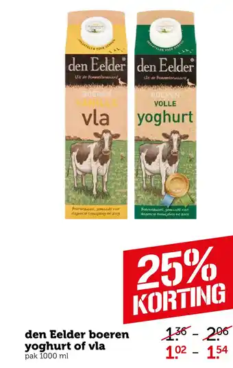 Coop den Eelder boeren yoghurt of vla 1000 ml aanbieding