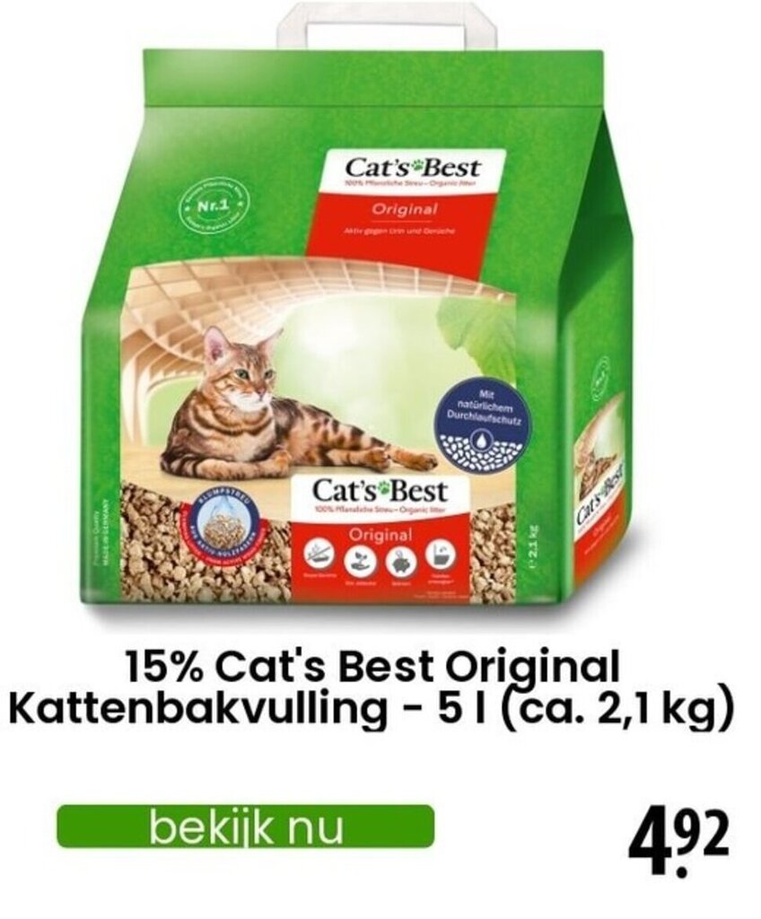 15 Cat's Best Original Kattenbakvulling aanbieding bij Zooplus