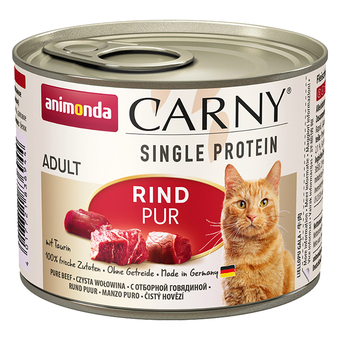 Zooplus 24x200g single protein adult puur rund animonda carny kattenvoer aanbieding