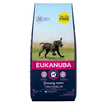 Zooplus 18kg growing puppy large breed eukanuba hondenvoer aanbieding