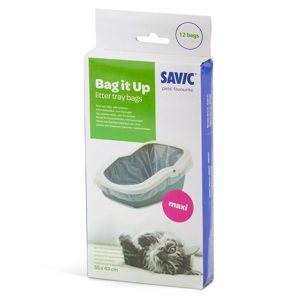 12 stuk bag it up litter tray bags, maxi voor savic rincon