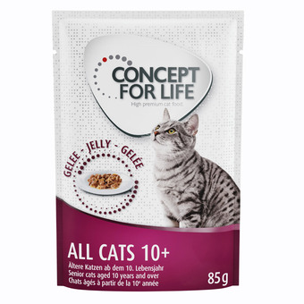 Zooplus 12x85g all cats 10+ in gelei concept for life kattenvoer aanbieding