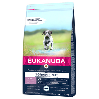 Zooplus 15% korting! 3 kg eukanuba droogvoer! - grain free puppy large breed zalm 3 kg aanbieding