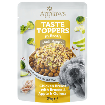 Zooplus 30% korting! applaws taste toppers 6/12 x 85 g/ 8/6 x 156 g/ 6 x 200 ml hondenvoer - kip met broccoli, appel en quinoa (12 x  aanbieding