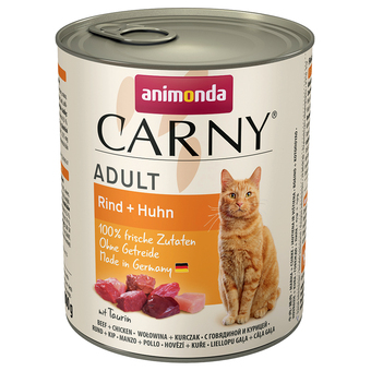 Zooplus 6x800g adult rund & kip animonda carny kattenvoer aanbieding